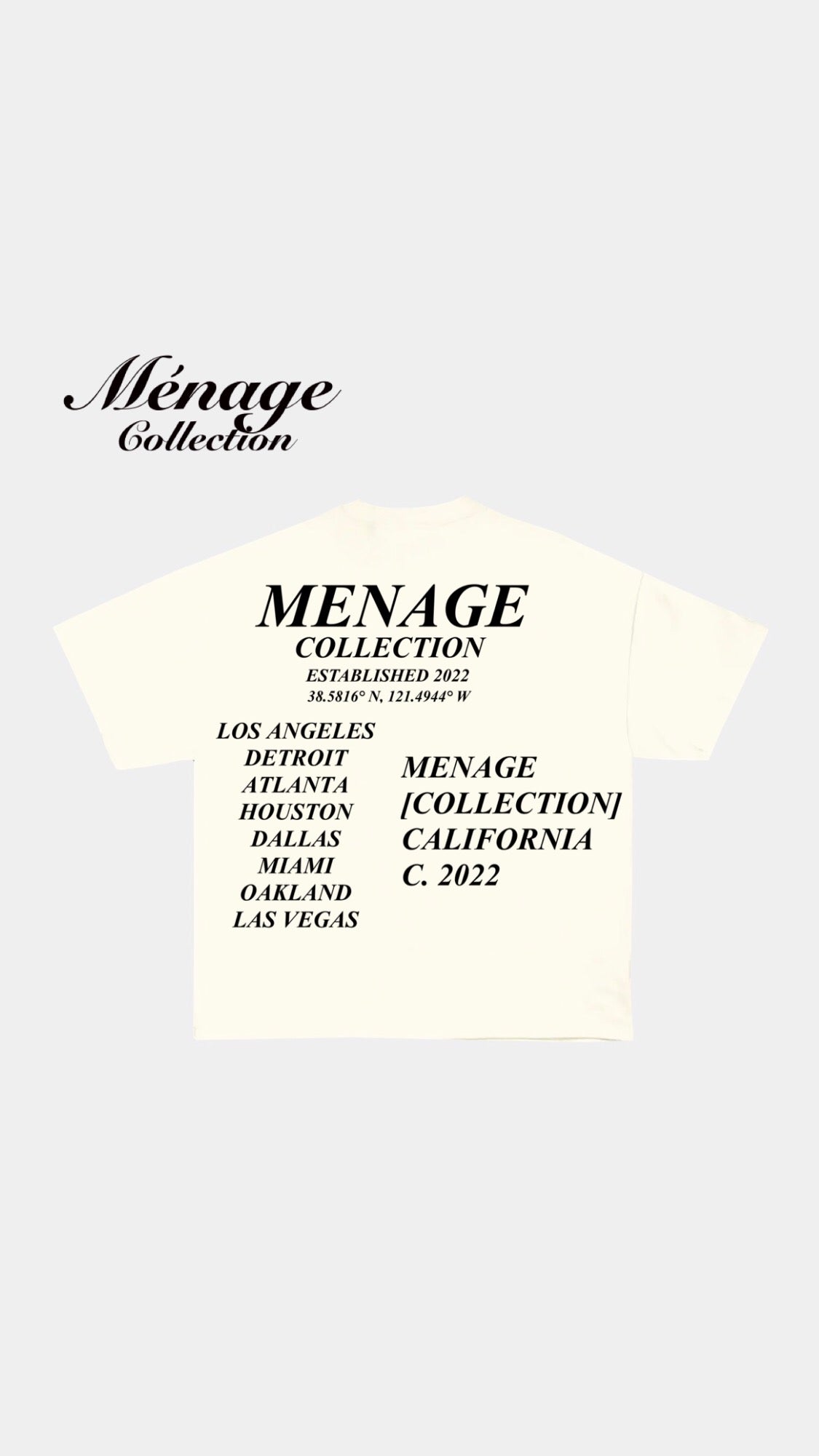 *PRE-ORDER* Menage Collection "Classic" Cream Tee Drop Shoulder